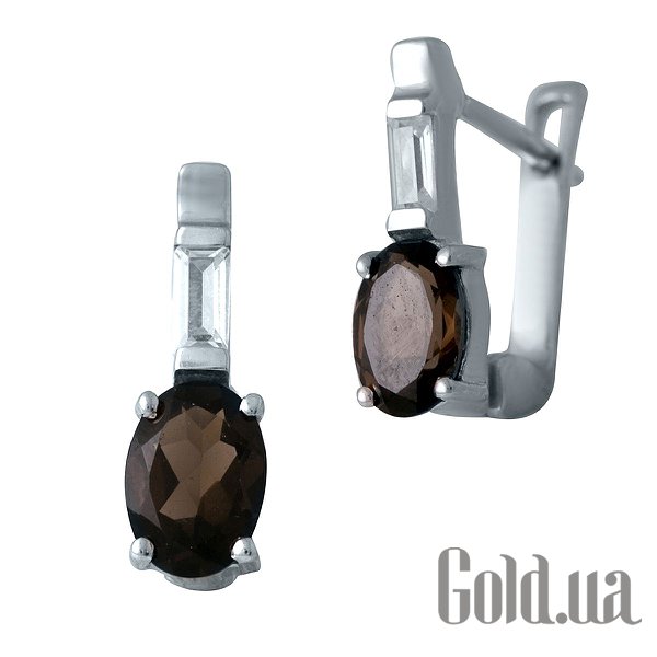

Серьги Fresh Jewelry, Серебряные серьги с раухтопазами и куб. циркониями