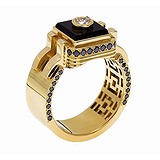 Мужское золотое кольцо с бриллиантами, 1737439