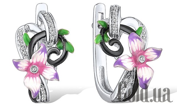 

Серьги Lurie Jewelry, Серебряные серьги с эмалью