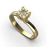 Золотое кольцо с бриллиантами, 1768927