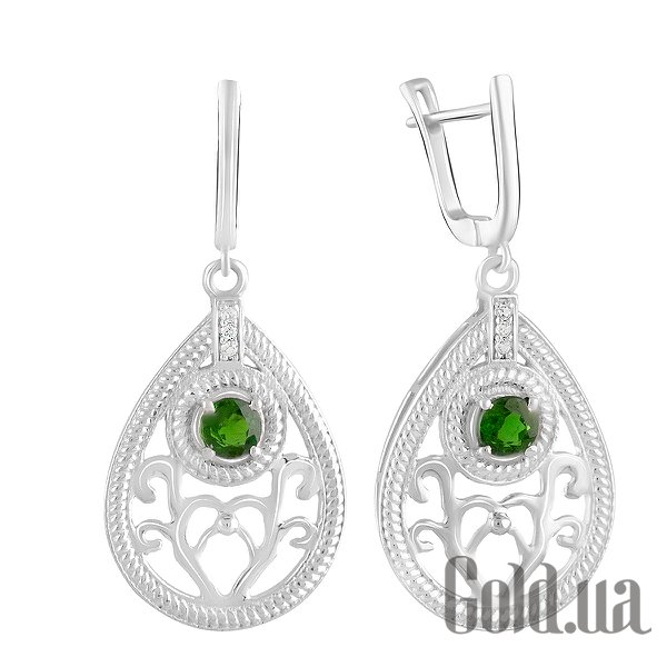

Серьги с подвесками Fresh Jewelry, Серебряные серьги с диопсидами и топазами