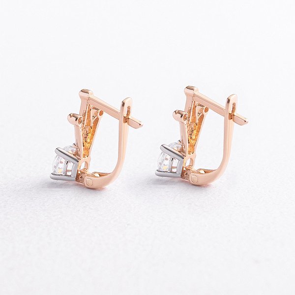 Золотые серьги с куб. циркониями onxс07604 – изображение 2