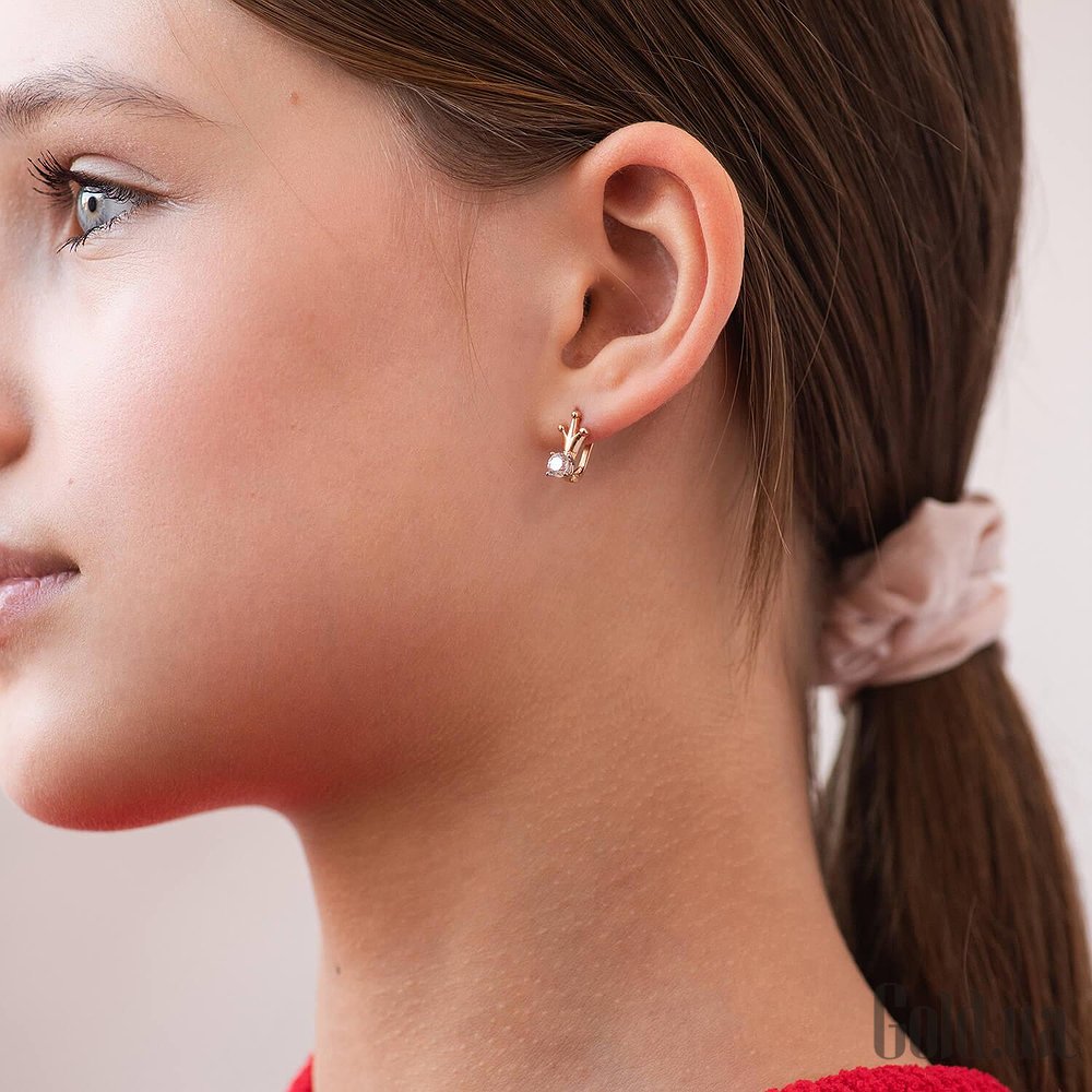Золотые серьги с куб. циркониями onxс07604 – изображение 3