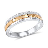 Золотое обручальное кольцо с бриллиантами, 210399