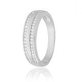 Серебряное обручальное кольцо с куб. циркониями, 295647