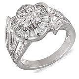 Женское золотое кольцо с бриллиантами, 000735