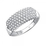 Серебряное обручальное кольцо с куб. циркониями, 1547744