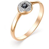 Женское золотое кольцо с бриллиантами и сапфиром, 1603552