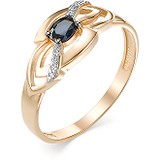 Женское золотое кольцо с бриллиантами и сапфиром, 1604320