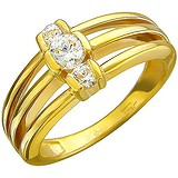 Женское золотое кольцо с куб. циркониями, 1604576