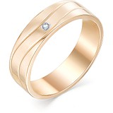 Золотое обручальное кольцо с бриллиантом, 1605600
