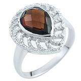 Женское серебряное кольцо с гранатом, 1608672