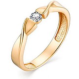 Золотое кольцо с бриллиантом, 1633504