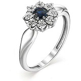 Женское золотое кольцо с бриллиантами и сапфиром, 1638624