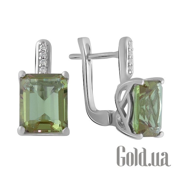 

Серьги Fresh Jewelry, Серебряные серьги с куб. циркониями и султанитами