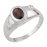 Женское серебряное кольцо с рубином и куб. циркониями, 1750240