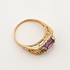 Женское золотое кольцо с аметистом и куб. циркониями - фото 2