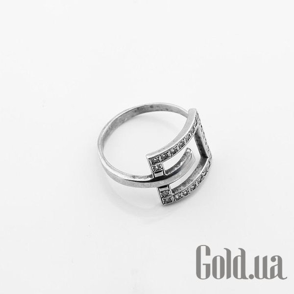 Женское серебряное кольцо с куб. циркониями DIA3102777 – изображение 2