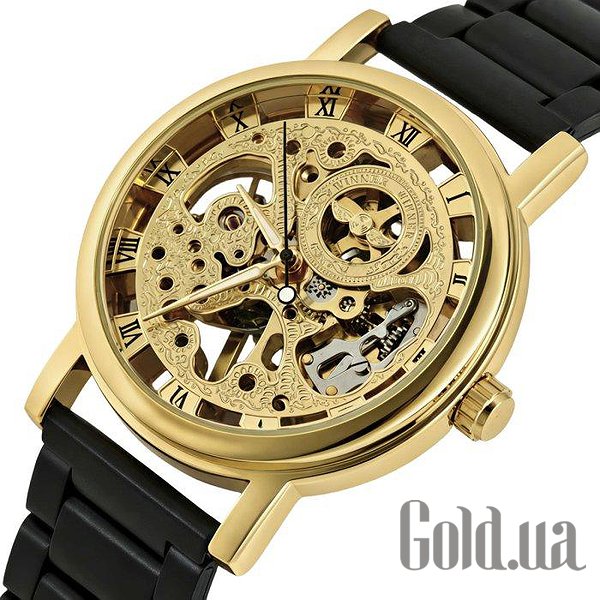 Winner Чоловічий годинник Gold Metal Black 3958 bt3958