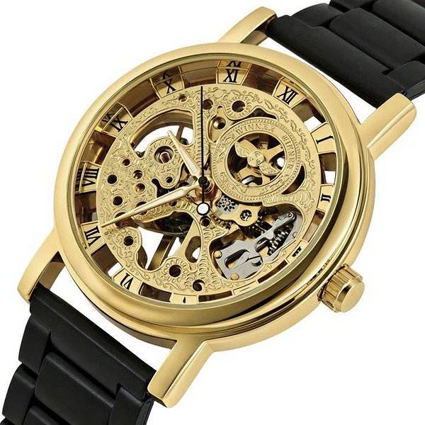 Winner Чоловічий годинник Gold Metal Black 3958 bt3958