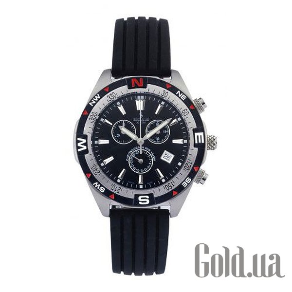 

Швейцарские часы Seculus, 4462.1.816 black, ss, black rubber
