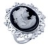 Женское серебряное кольцо с куб. циркониями, перламутром и эмалью - фото 1