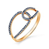 Женское золотое кольцо с синт. кристаллами, 1514465