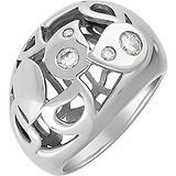Женское серебряное кольцо с куб. циркониями, 1542369