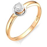 Золотое кольцо с бриллиантом, 1555681