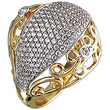 Женское золотое кольцо с куб. циркониями, 1604577