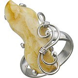 Женское серебряное кольцо с янтарем, 1615841