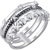 Женское серебряное кольцо с куб. циркониями, 1619425