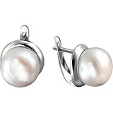 Срібні сережки з культів. перлами, 1624545