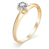 Золотое кольцо с бриллиантом, 1638625
