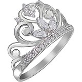 Женское серебряное кольцо с куб. циркониями, 1640673