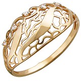 Женское золотое кольцо с куб. циркониями, 1642721