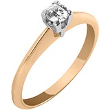 Золотое кольцо с бриллиантом, 1672929
