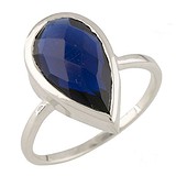 Женское серебряное кольцо с синт. сапфиром, 1696225