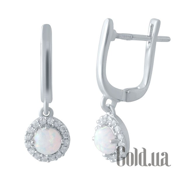 

Серьги с подвесками Fresh Jewelry, Серебряные серьги с опалами и куб. циркониями