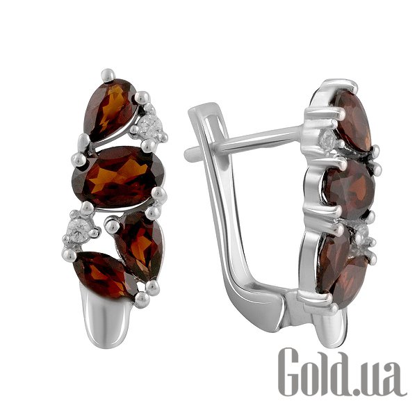 

Серьги Fresh Jewelry, Серебряные серьги с куб. циркониями и гранатами