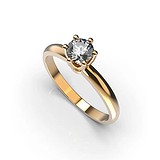 Золотое кольцо с бриллиантом, 1768929