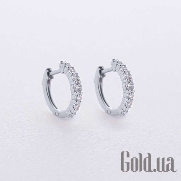 

Серьги-кольца Украина, Золотые серьги с куб. циркониями