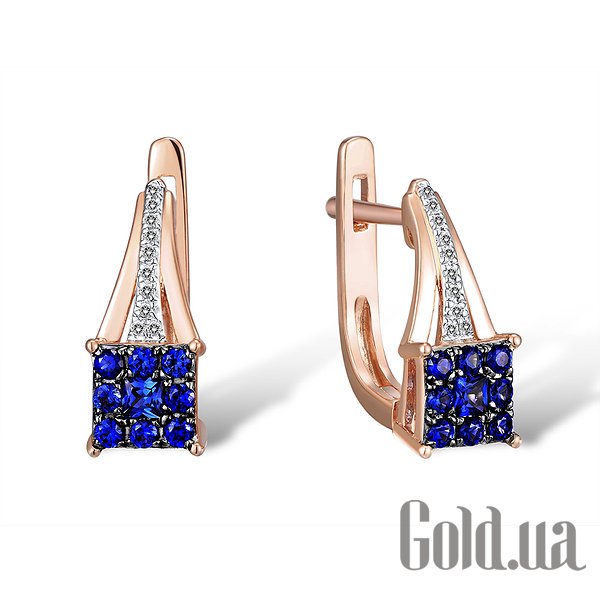 

Серьги Lurie Jewelry, Золотые серьги с бриллиантами и сапфирами