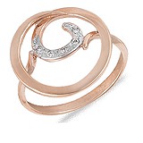 Женское золотое кольцо с куб. циркониями, 052961