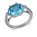 Женское серебряное кольцо с куб. циркониями, 072161