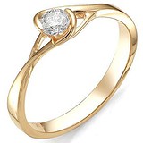 Золотое кольцо с бриллиантом, 1605602
