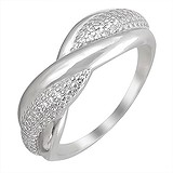 Женское серебряное кольцо с куб. циркониями, 1611746
