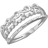 Женское серебряное кольцо с куб. циркониями, 1614050
