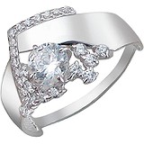 Женское серебряное кольцо с куб. циркониями, 1615330