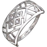 Женское серебряное кольцо с куб. циркониями, 1619426